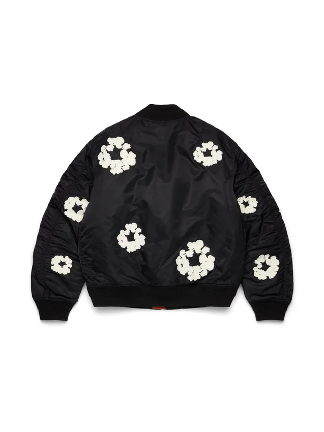 Cotton Wreath MA-1 Bomber Jacket Black