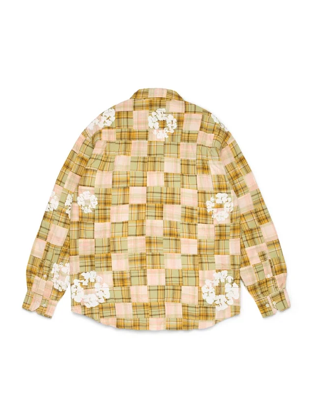 Cotton Wreath Madras Long Sleeve Button Up