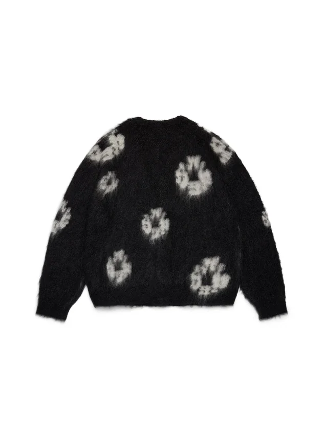 Cotton Wreath Mohair Cardigan Black