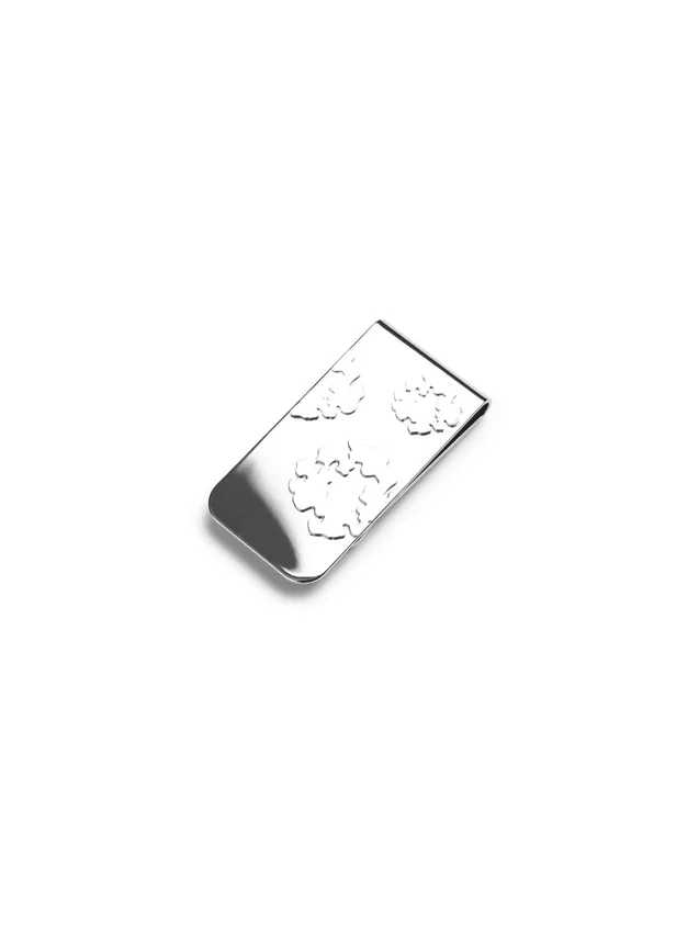 Cotton Wreath Money Clip Silver