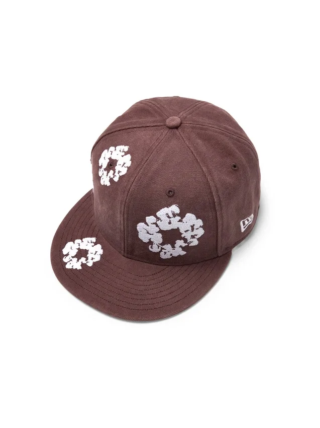 Cotton Wreath New Era 59FIFTY Canvas Fitted Cap Brown