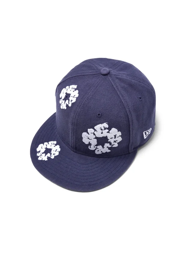 Cotton Wreath New Era 59FIFTY Canvas Fitted Cap Indigo
