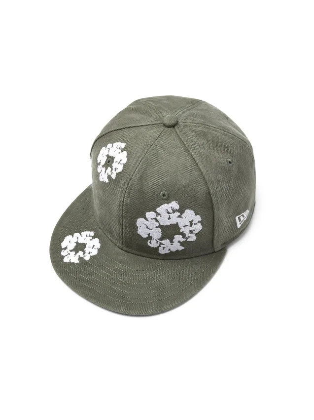 Cotton Wreath New Era 59FIFTY Canvas Fitted Cap Olive