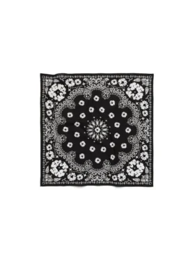 Cotton Wreath Paisley Bandana Black