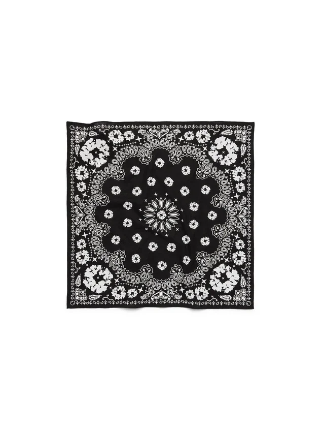 Cotton Wreath Paisley Bandana Black