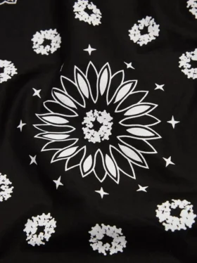 Cotton Wreath Paisley Bandana Black