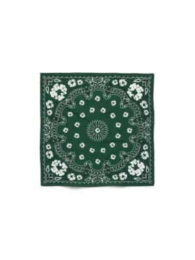 Cotton Wreath Paisley Bandana Green