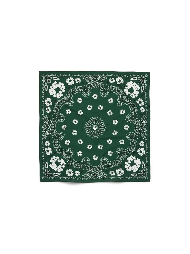 Cotton Wreath Paisley Bandana Green