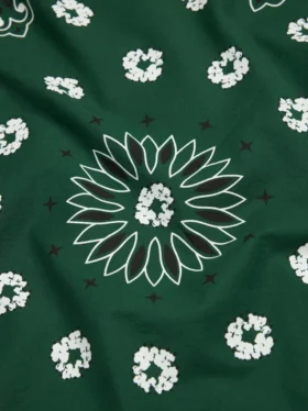 Cotton Wreath Paisley Bandana Green