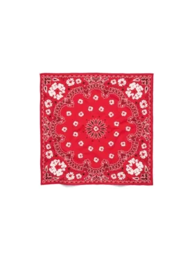 Cotton Wreath Paisley Bandana Red