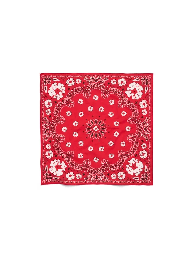 Cotton Wreath Paisley Bandana Red