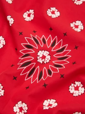 Cotton Wreath Paisley Bandana Red
