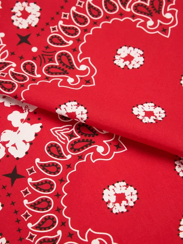 Cotton Wreath Paisley Bandana Red