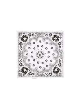 Cotton Wreath Paisley Bandana White