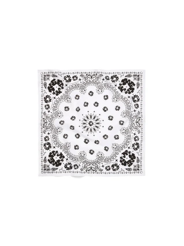Cotton Wreath Paisley Bandana White