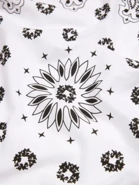 Cotton Wreath Paisley Bandana White