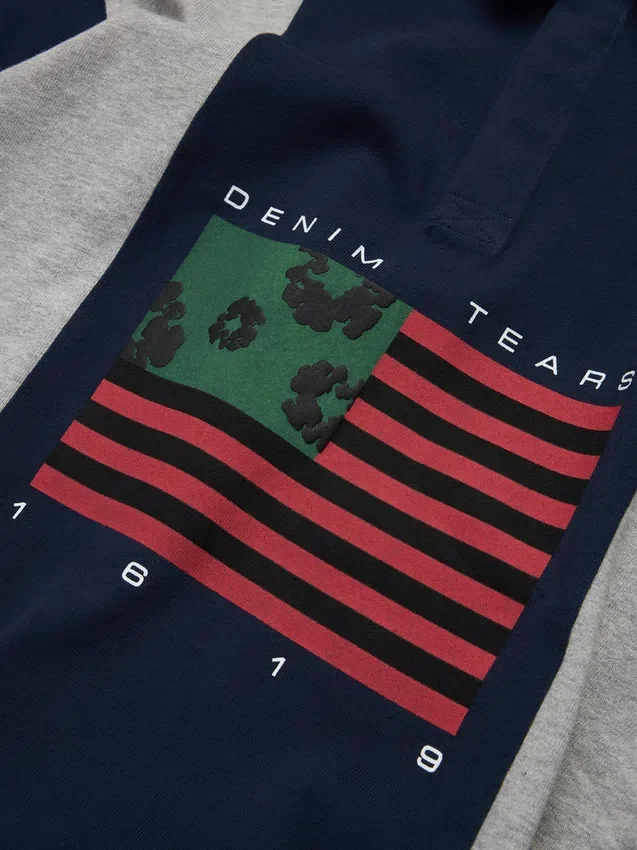 Cotton Wreath Pan-African Flag Rugby Grey/Navy
