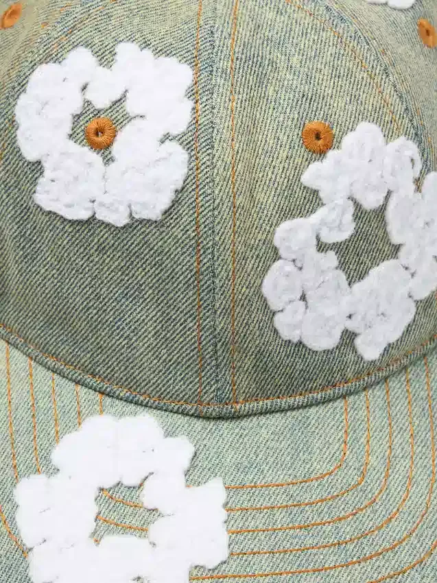 Cotton Wreath Raw Denim Cap Dirty Wash