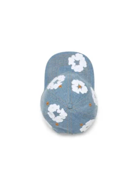 Cotton Wreath Raw Denim Cap Light Wash