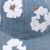 Cotton Wreath Raw Denim Cap Light Wash