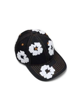 Cotton Wreath Raw Denim Cap Washed Indigo