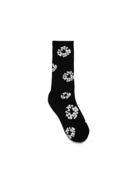 Cotton Wreath Socks Black