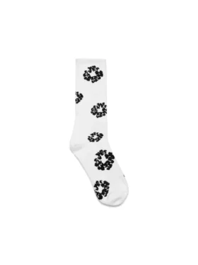 Cotton Wreath Socks White