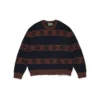 Cotton Wreath Striped Sweater Navy/Brown