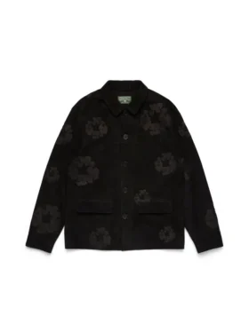 Cotton Wreath Suede Welding Jacket Black