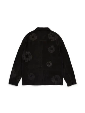 Cotton Wreath Suede Welding Jacket Black
