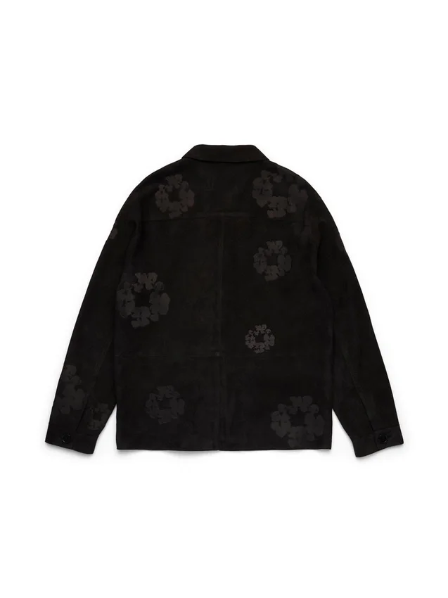 Cotton Wreath Suede Welding Jacket Black