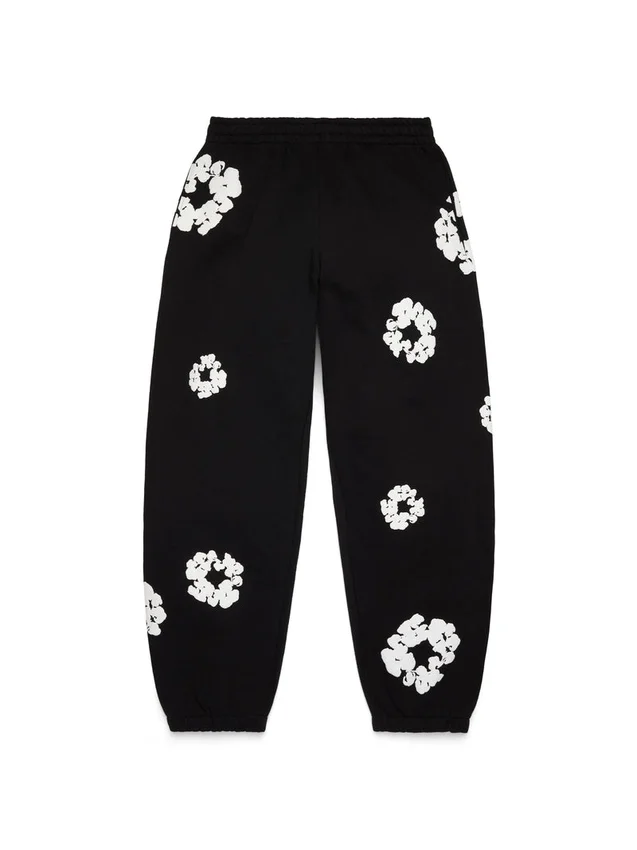 Cotton Wreath Sweatpants Black