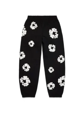 Cotton Wreath Sweatpants Black