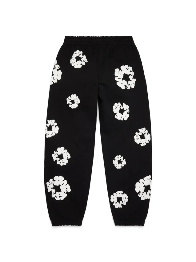 Cotton Wreath Sweatpants Black