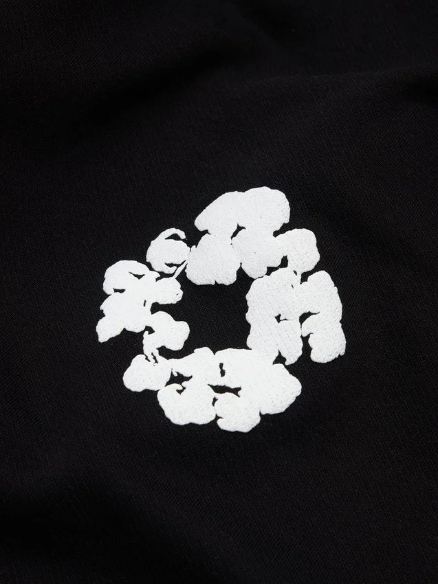 Cotton Wreath Sweatpants Black