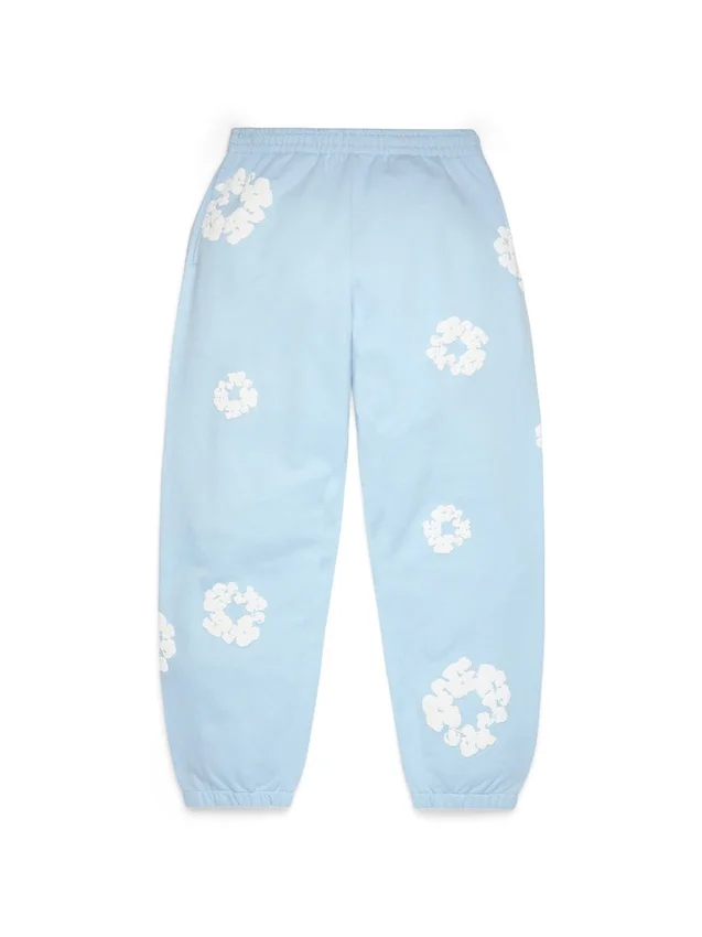 Cotton Wreath Sweatpants Powder Blue