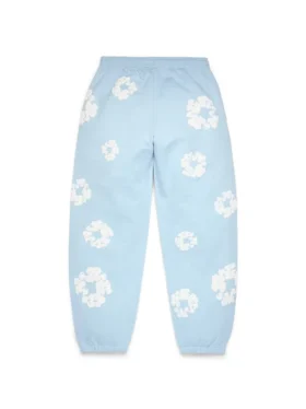 Cotton Wreath Sweatpants Powder Blue