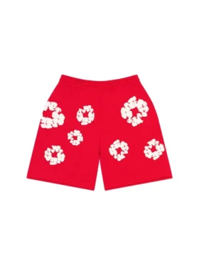 Cotton Wreath Sweatshorts Red