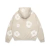 Cotton Wreath Zip Hoodie Cream