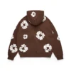 Cotton Wreath Zip Hoodie Dark Brown