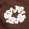 Cotton Wreath Zip Hoodie Dark Brown