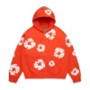 Cotton Wreath Zip Hoodie Dark Orange
