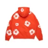 Cotton Wreath Zip Hoodie Dark Orange