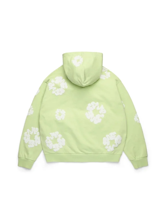 Cotton Wreath Zip Hoodie Mint