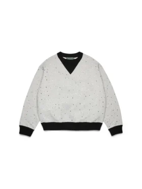 Crystal Crewneck Knit Sweater Black