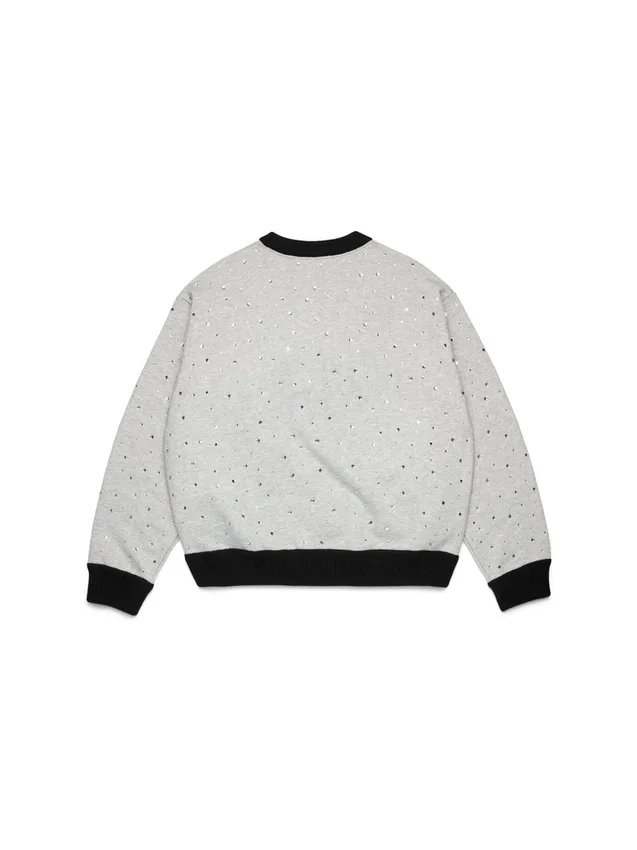 Crystal Crewneck Knit Sweater Black