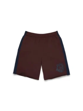 Denim U Paneled Sweatshort Brown
