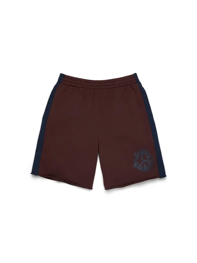 Denim U Paneled Sweatshort Brown