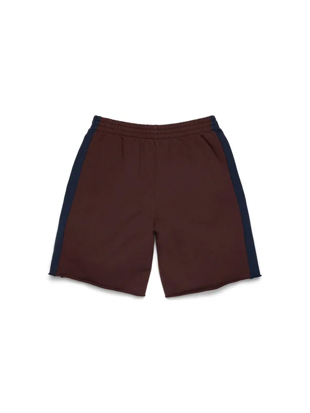Denim U Paneled Sweatshort Brown