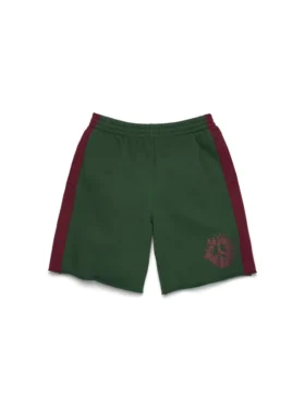Denim U Paneled Sweatshort Green